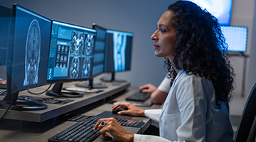 woman working on her computer